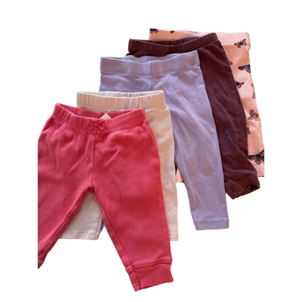 baby girl Leggings set of 5 Pink/Purple Butterfly Print Size 6 Months